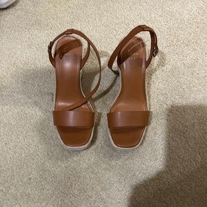 Brown wedge sandals